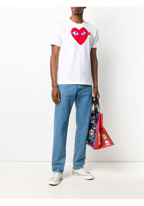 play t-shirt man white in cotton COMME DES GARÇONS PLAY | P1T0861